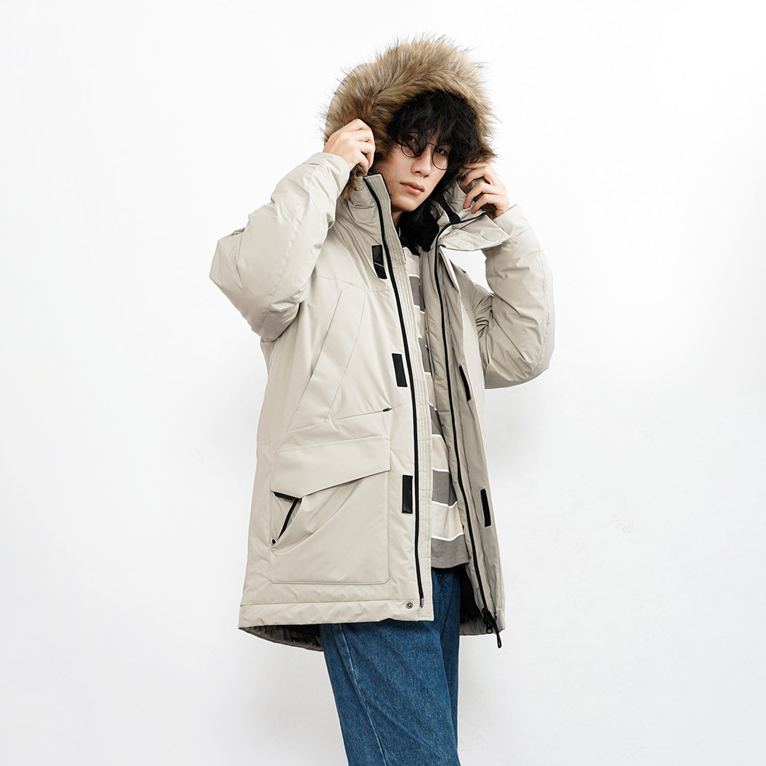 New Balance Warm Hooded Down Jacket 'White' 5PB42201-DB - 5