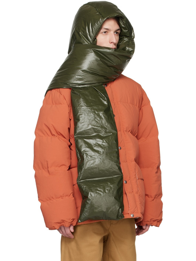 Jil Sander SSENSE Exclusive Green Hood Down Scarf outlook