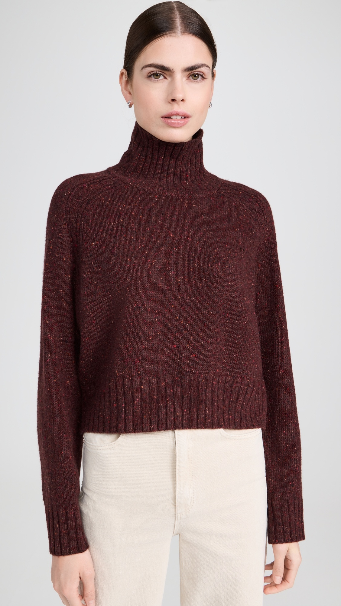 Cropped Turtleneck in Recycled Cashmere - 1