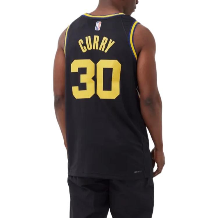 Nike NBA City Edition 75 Anniversary Basketball Jersey 'Black Yellow' DB4027-010 - 4