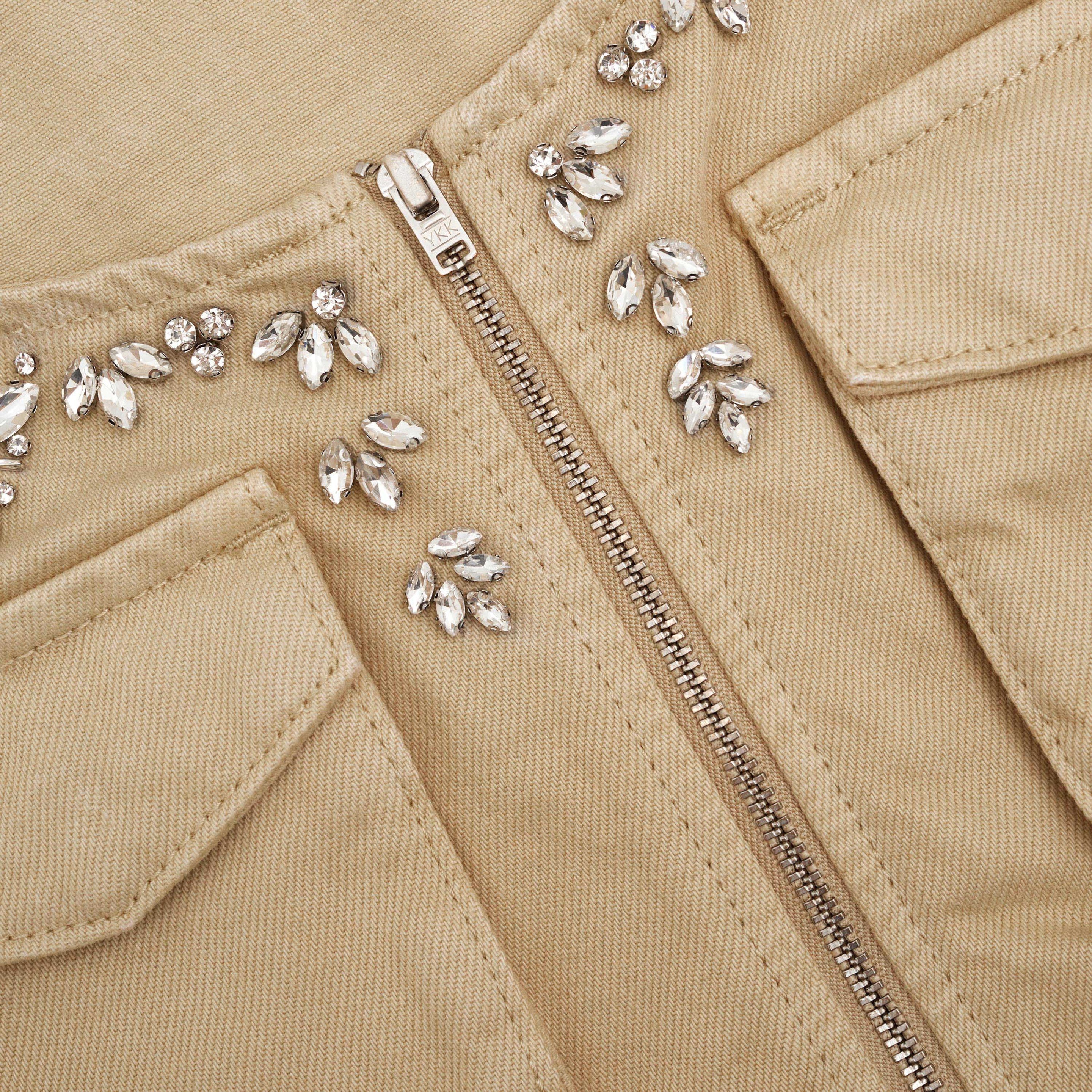 Embellished Denim Cargo Top - 5
