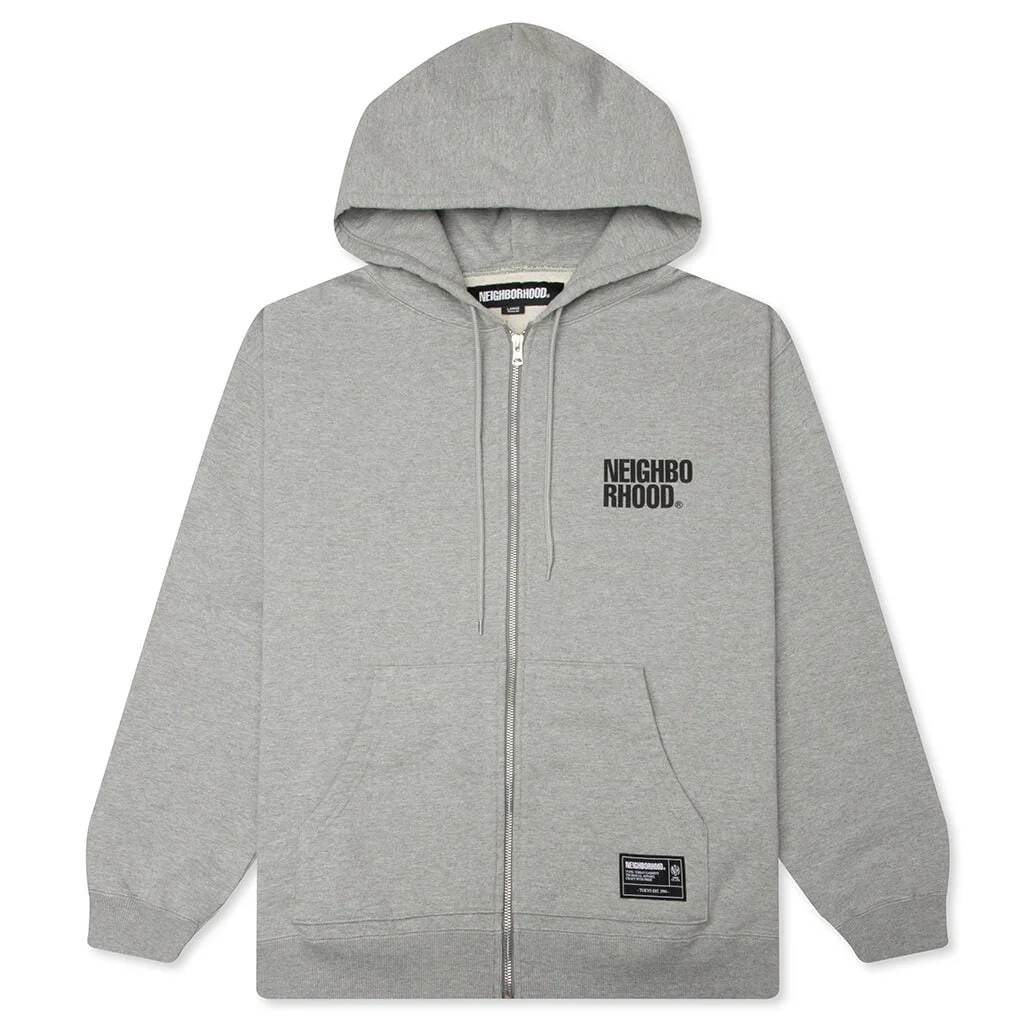 CLASSIC L/S SWEAT ZIP HOODIE - GREY - 1