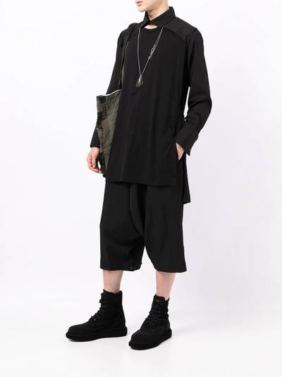 Yohji Yamamoto pleated drop-crotch shorts outlook