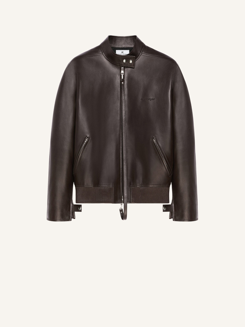 EMBROIDERED LEATHER BOMBER JACKET 1