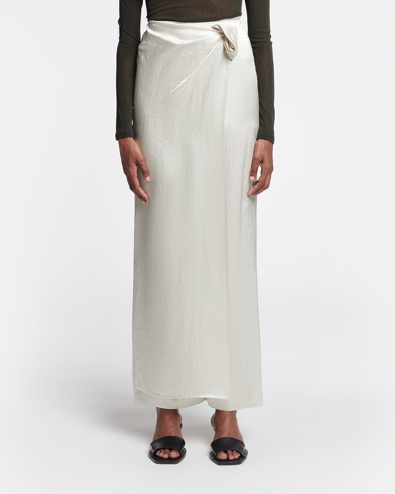Crinkled-Satin Straight-Leg Pants - 4