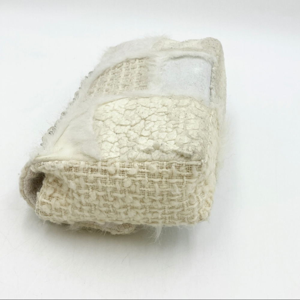Chanel No. 14 Ivory Patchwork Tweed Flap Bag Medium - 13