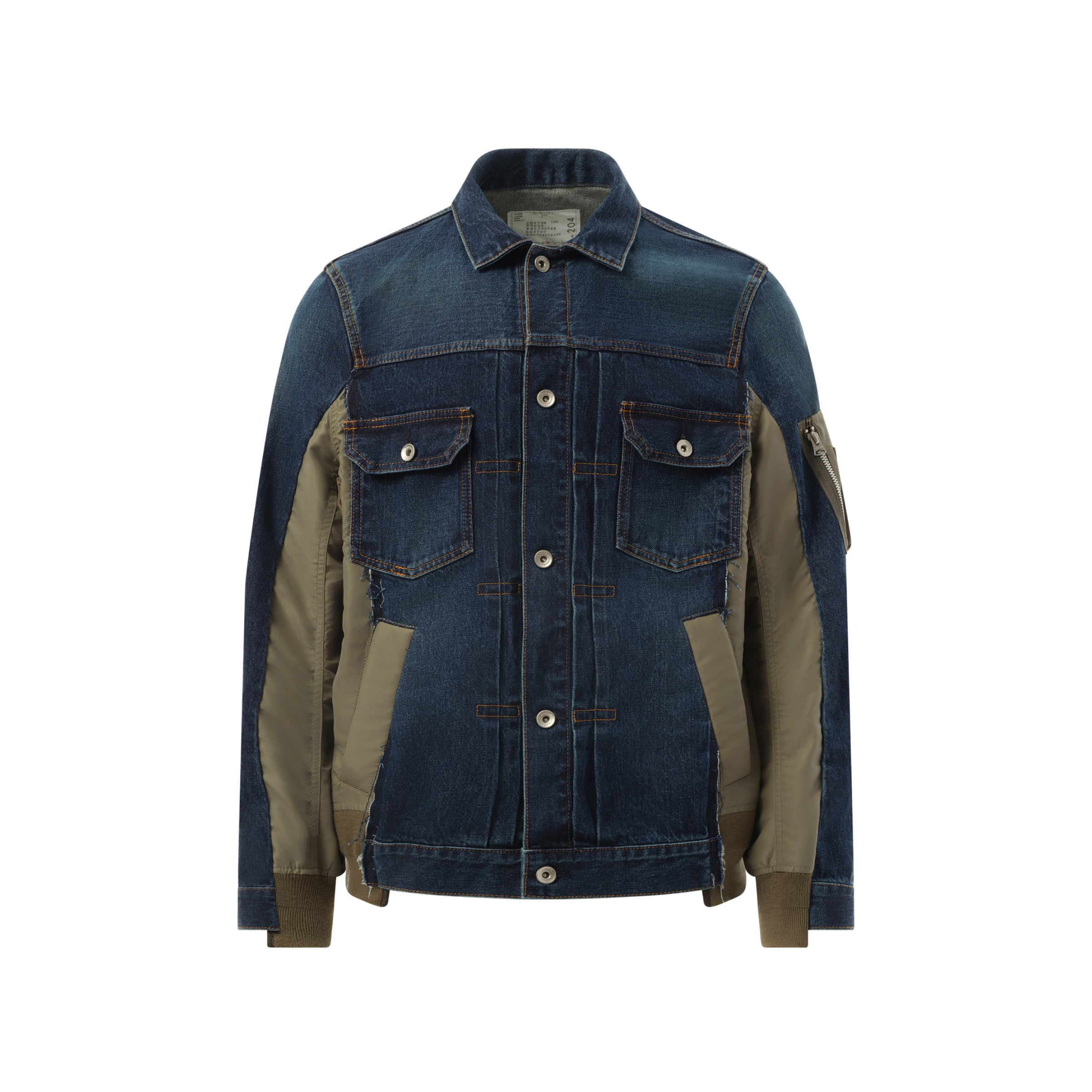 Denim Nylon Twill Jacket in Blue - 2