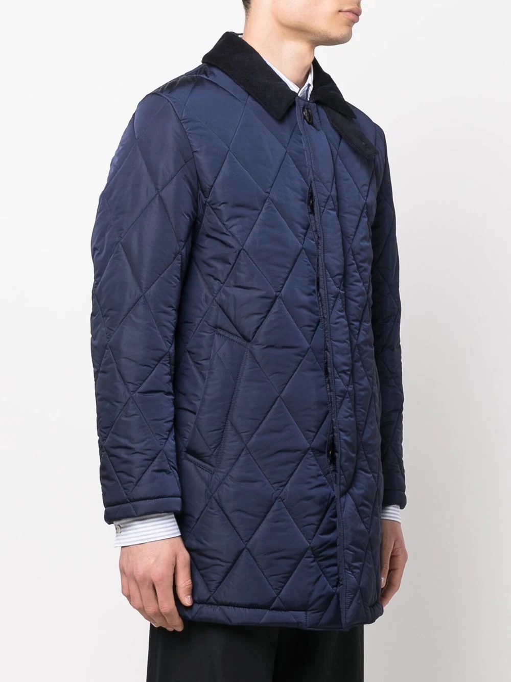 ANGLIA Navy Nylon Quitled Coat - 3