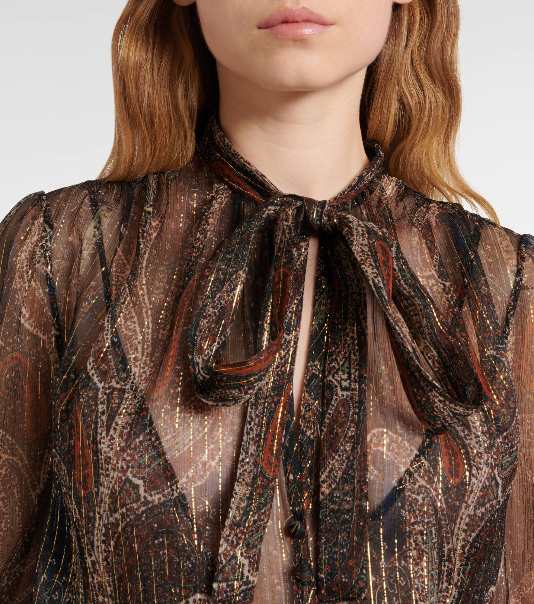 Lavallière paisley silk-blend maxi dress - 5