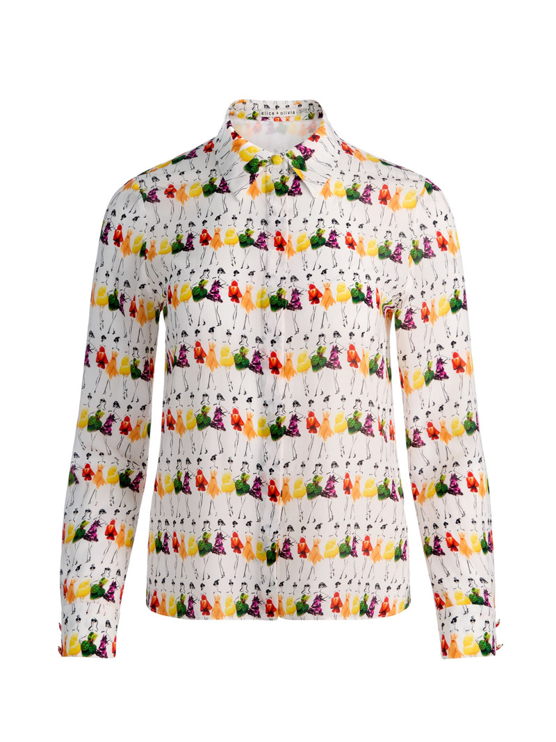 A+O X GRETCHEN ROEHRS WILLA SILK BLOUSE 1