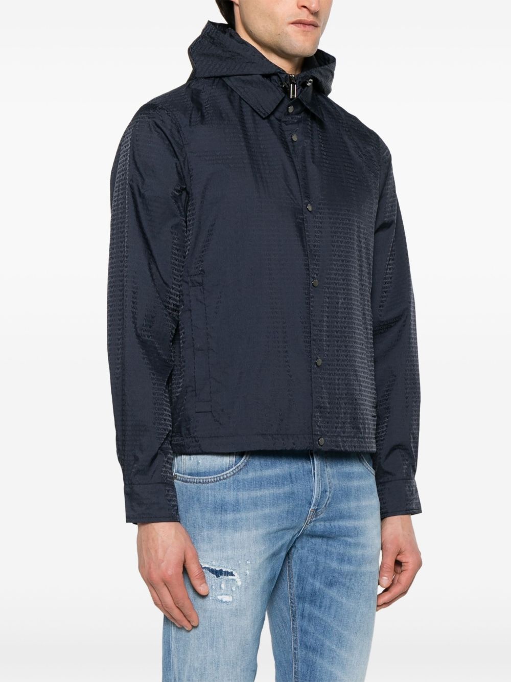 logo-pattern jacket - 3