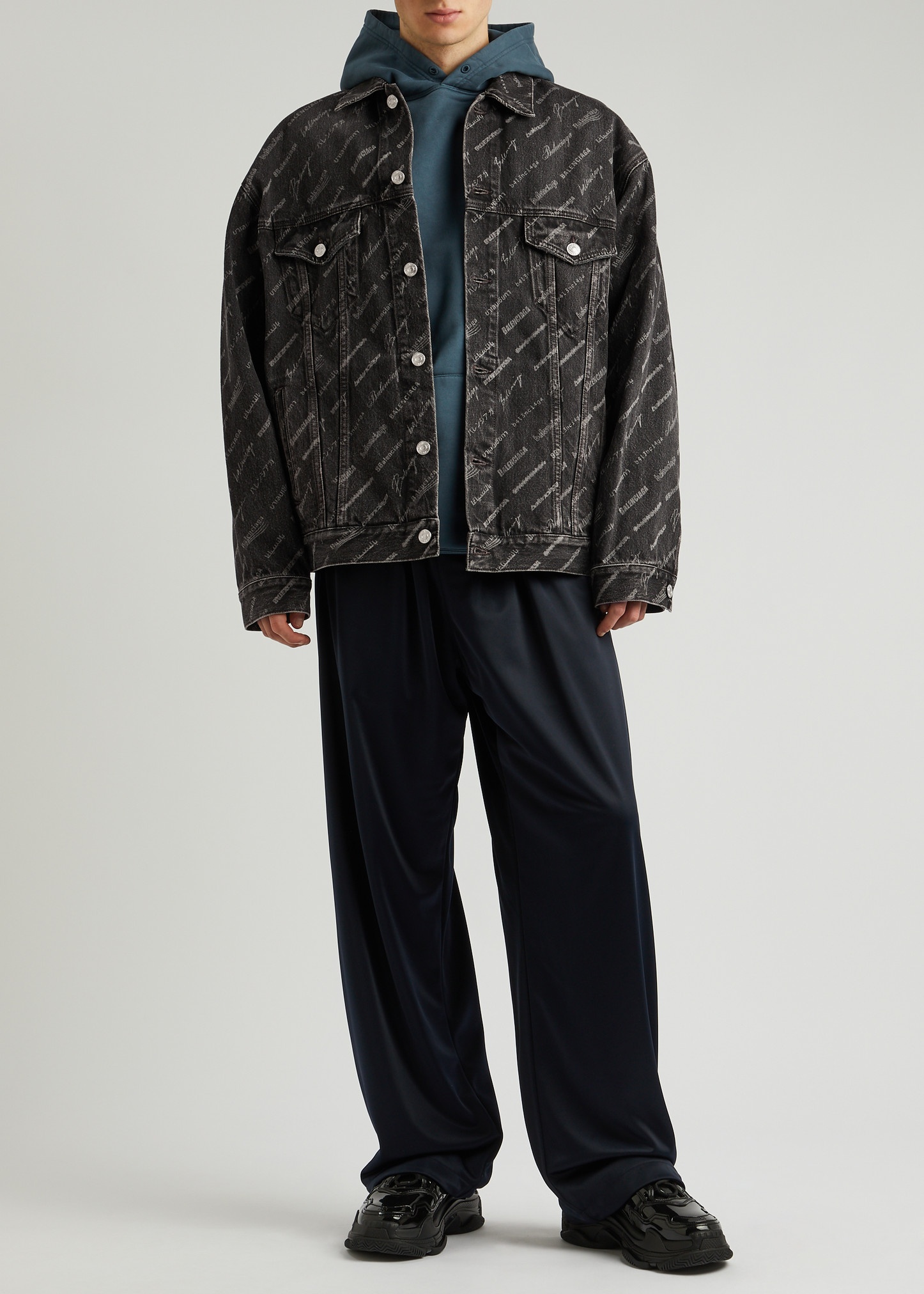 Logo-print denim jacket - 4