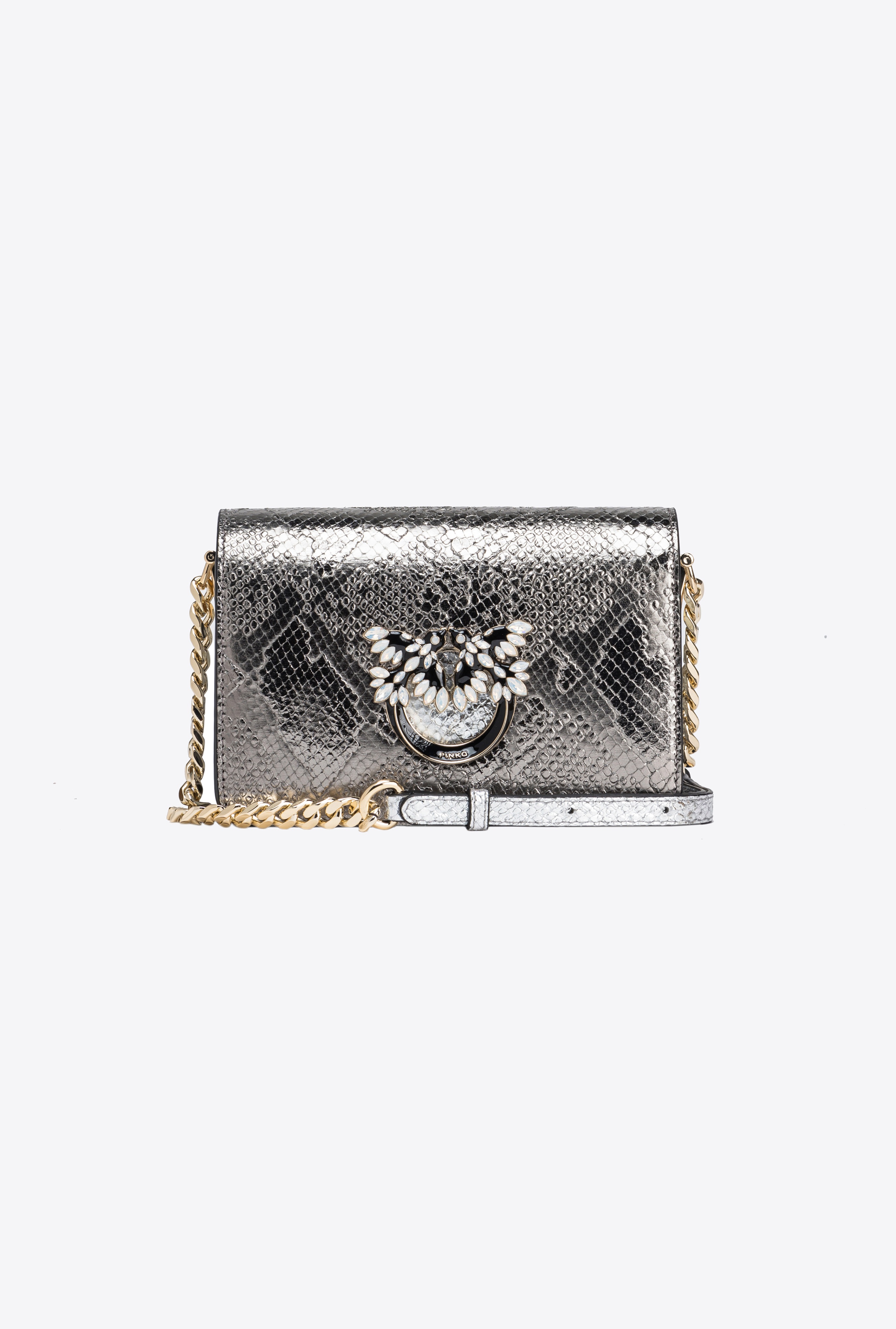 PINKO GALLERIA MINI LOVE BAG CLICK IN PUNCHED REPTILE SKIN - 1