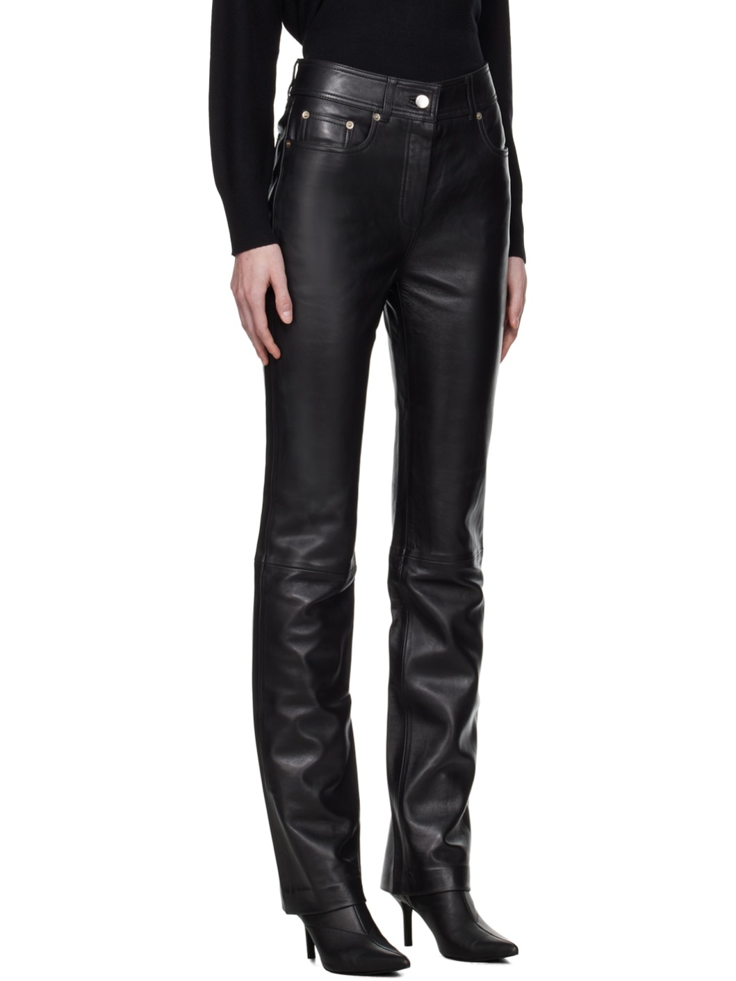 Black Rebecca Leather Pants - 2