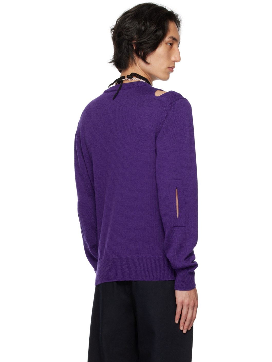 Purple Cutout Sweater - 3