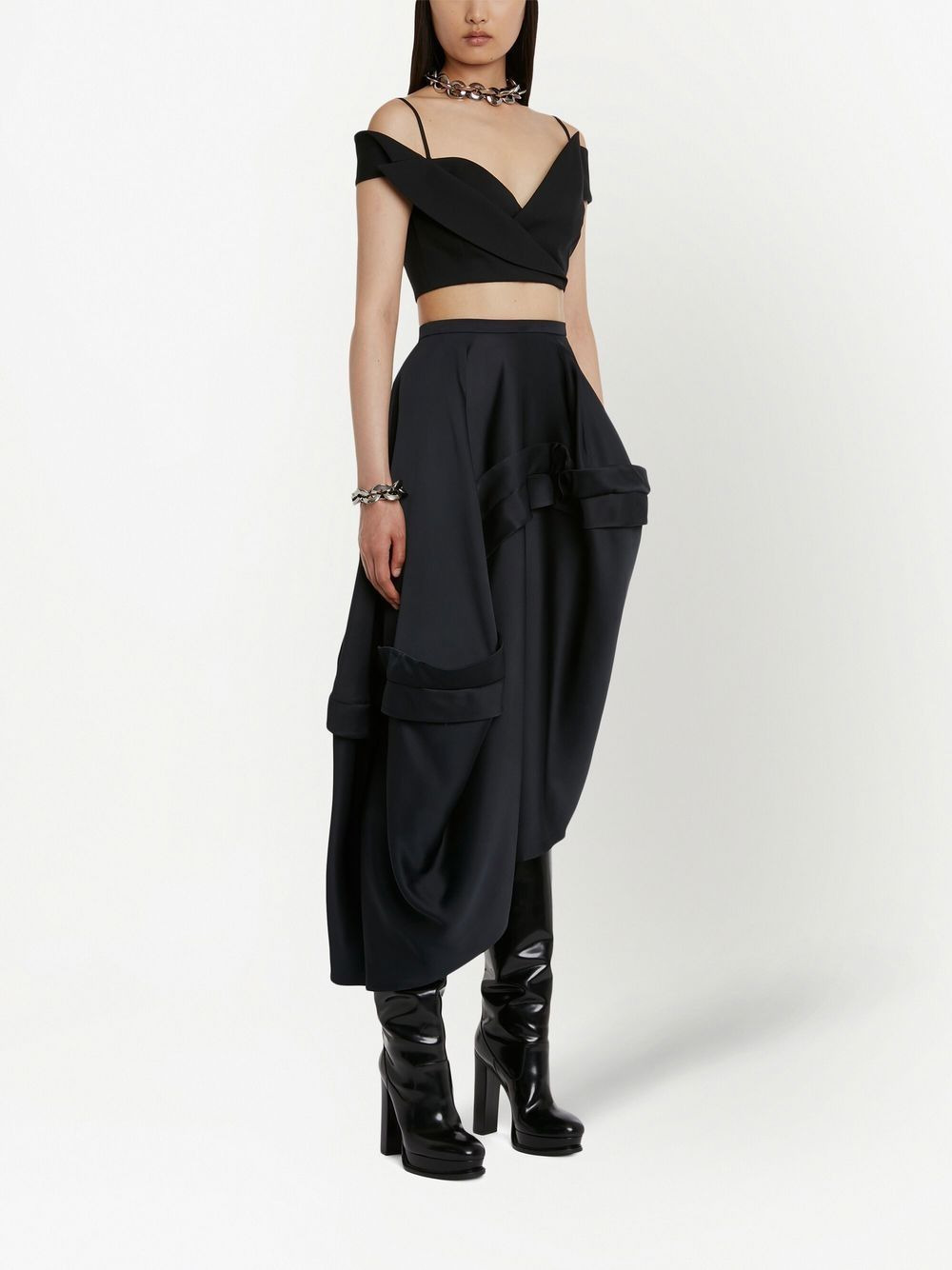 Trompe L'oeil tailored crop top - 3