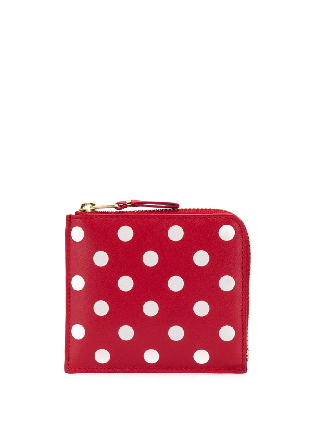 Dots Printed L-Shape Zip Wallet - 1
