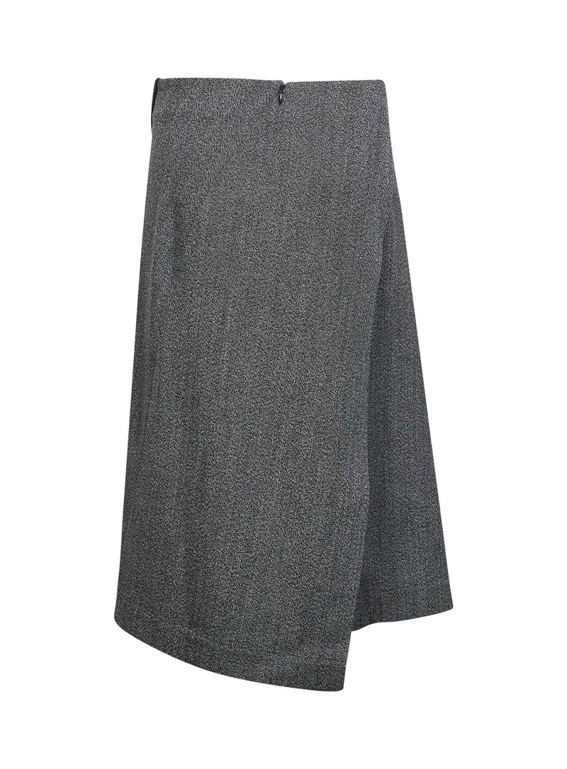 Studio Nicholson Grey mouliné wool Lerryn wrap midi skirt outlook