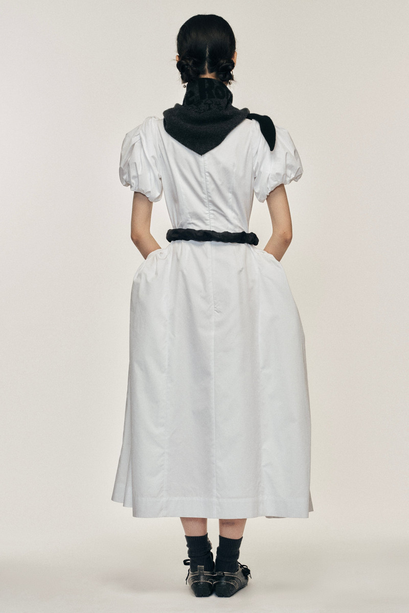 Bow Puff Sleeve Hip Dress 3