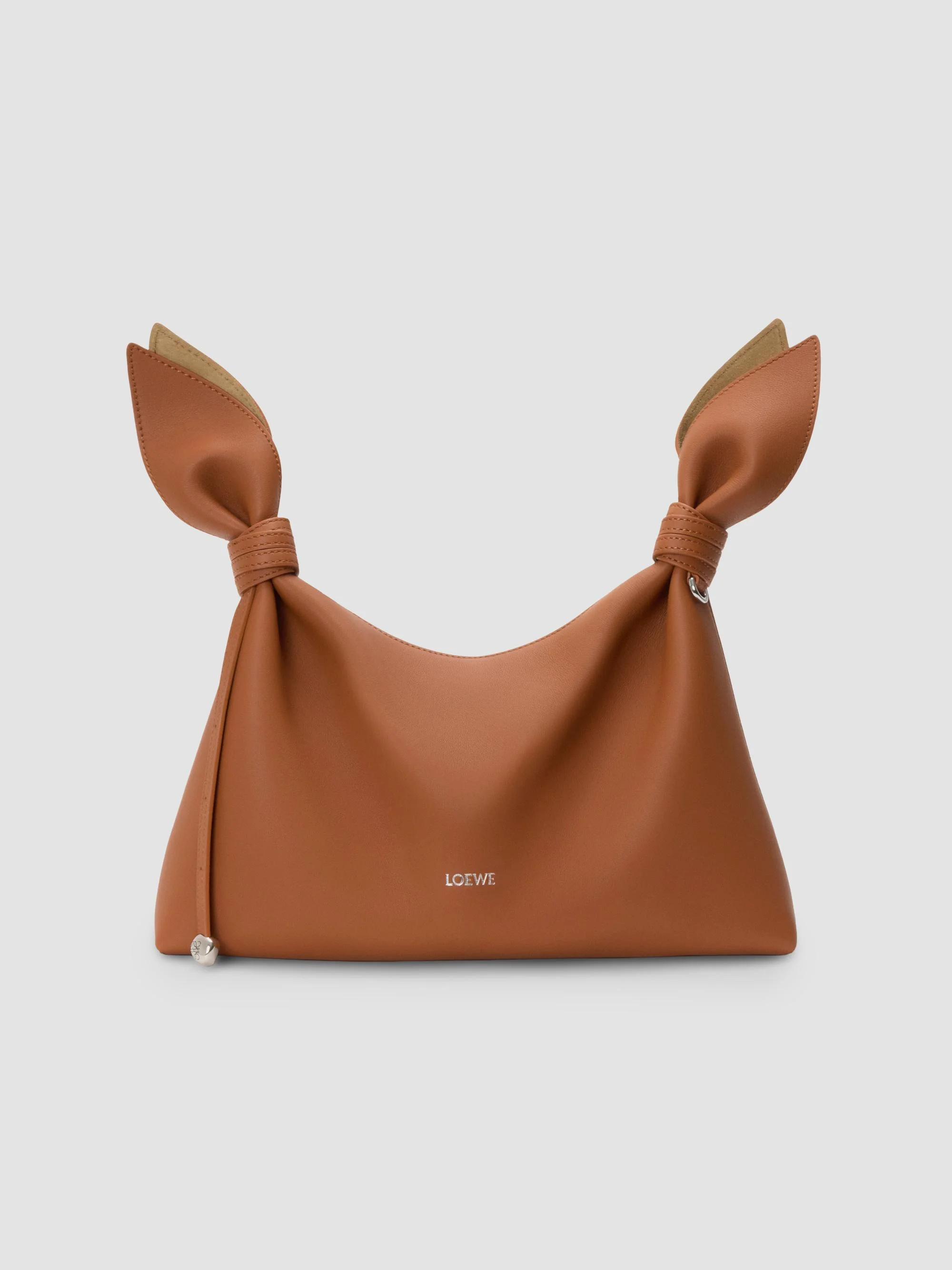 Women's Scarf Medium Leather Shoulder Bag - Squirrel - 1