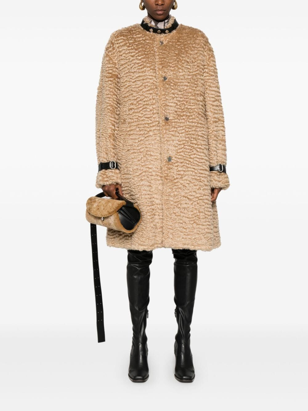 Jil Sander Women Single Breasted Trench Coat With Leather Belt At Collar And Cuff - 3