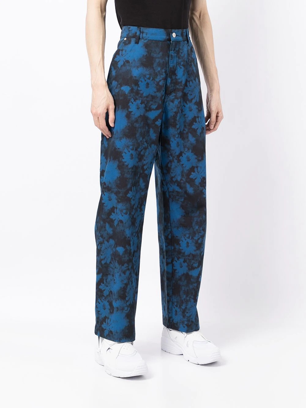 floral wide-leg trousers - 3