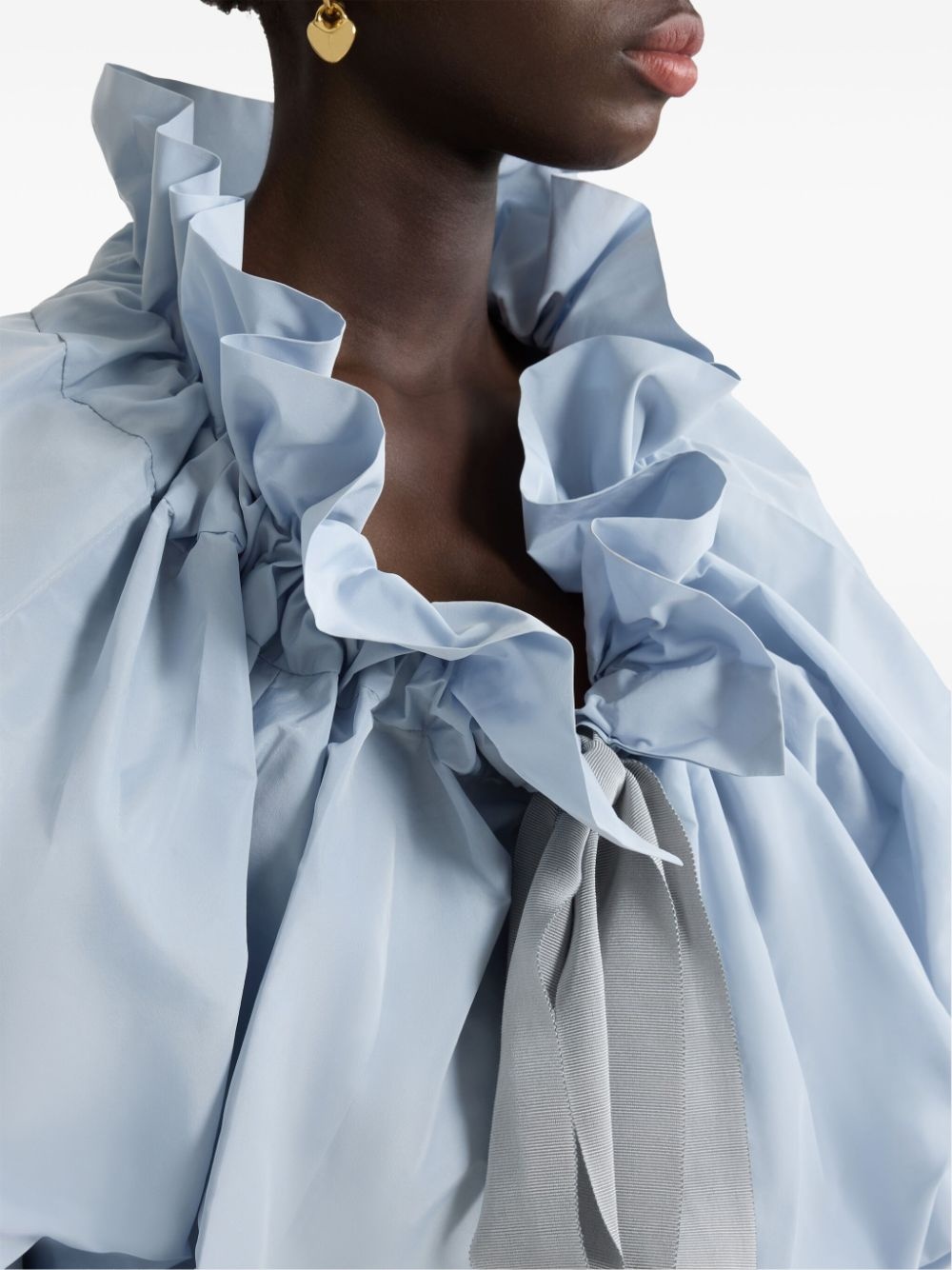 Iconic drawstring faille top - 5