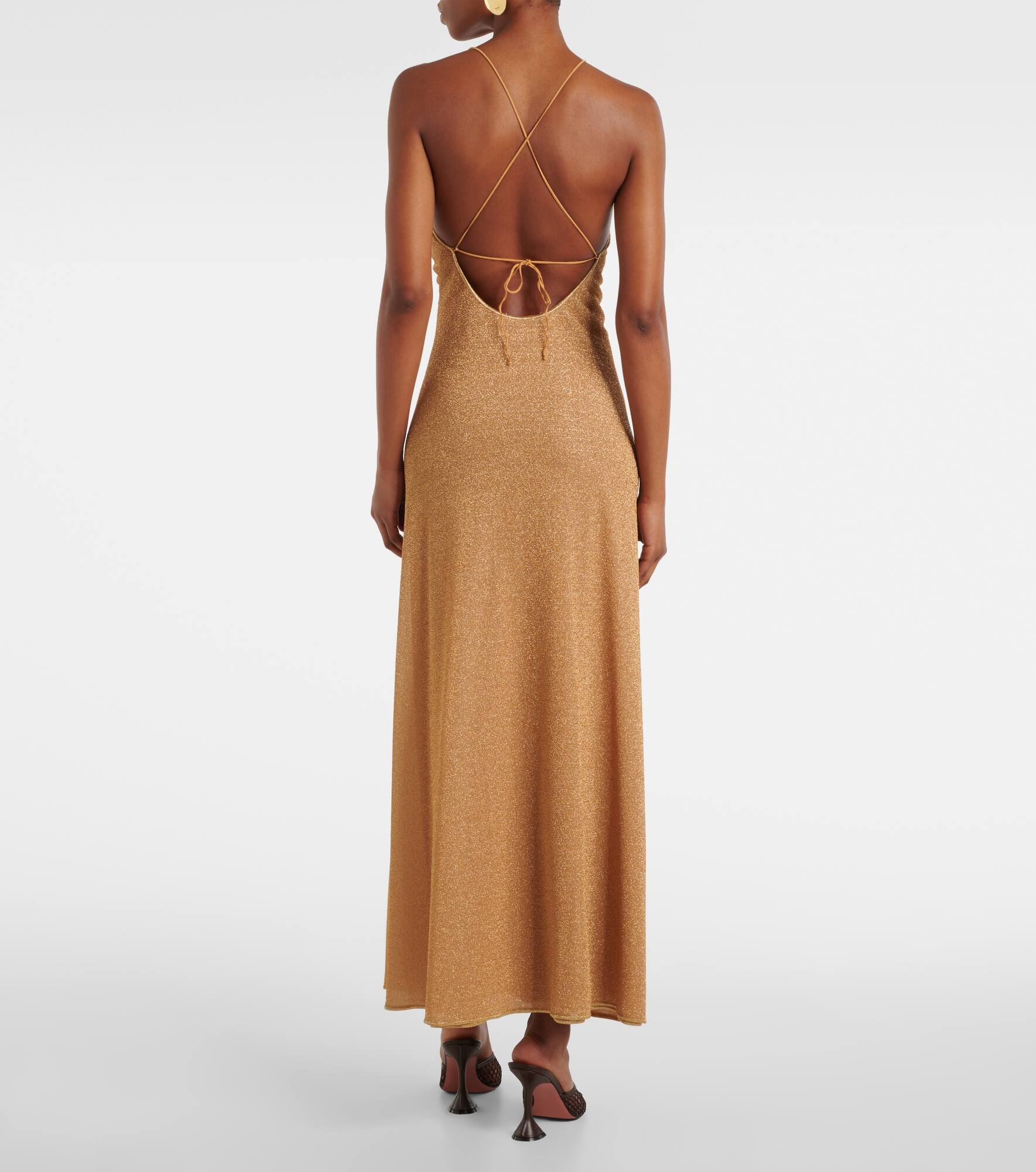Glitter gathered maxi dress - 3