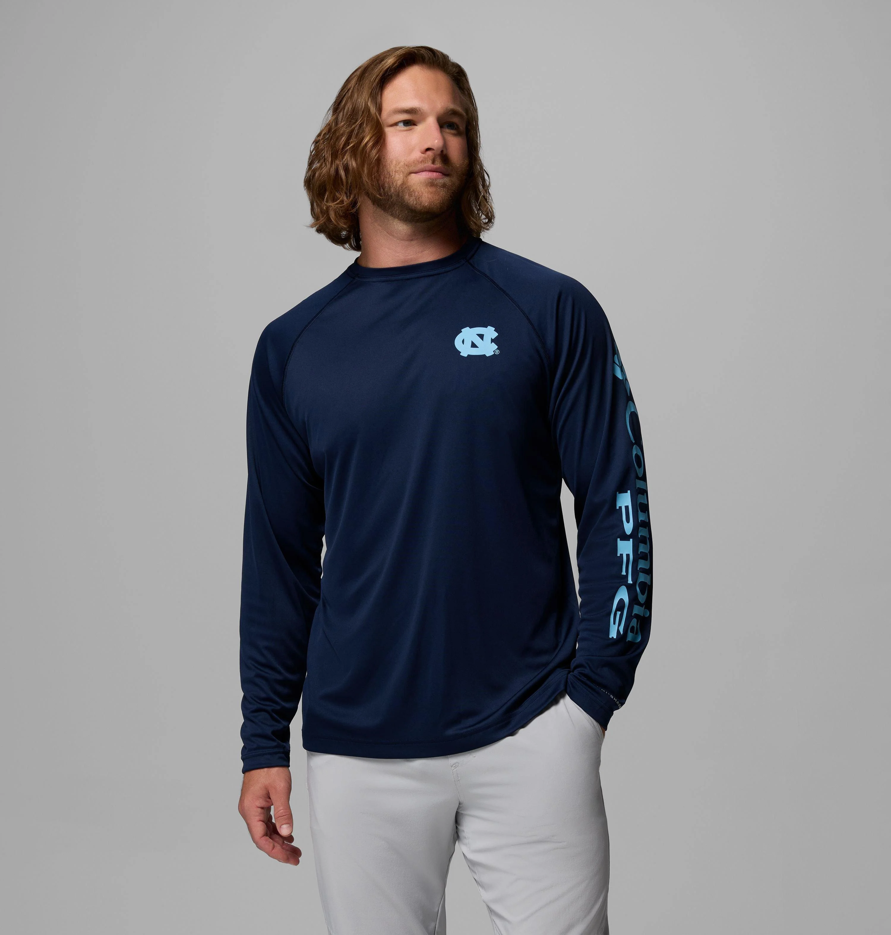 Men's Collegiate PFG Terminal Tackle Long Sleeve Shirt - North Carolina - 1