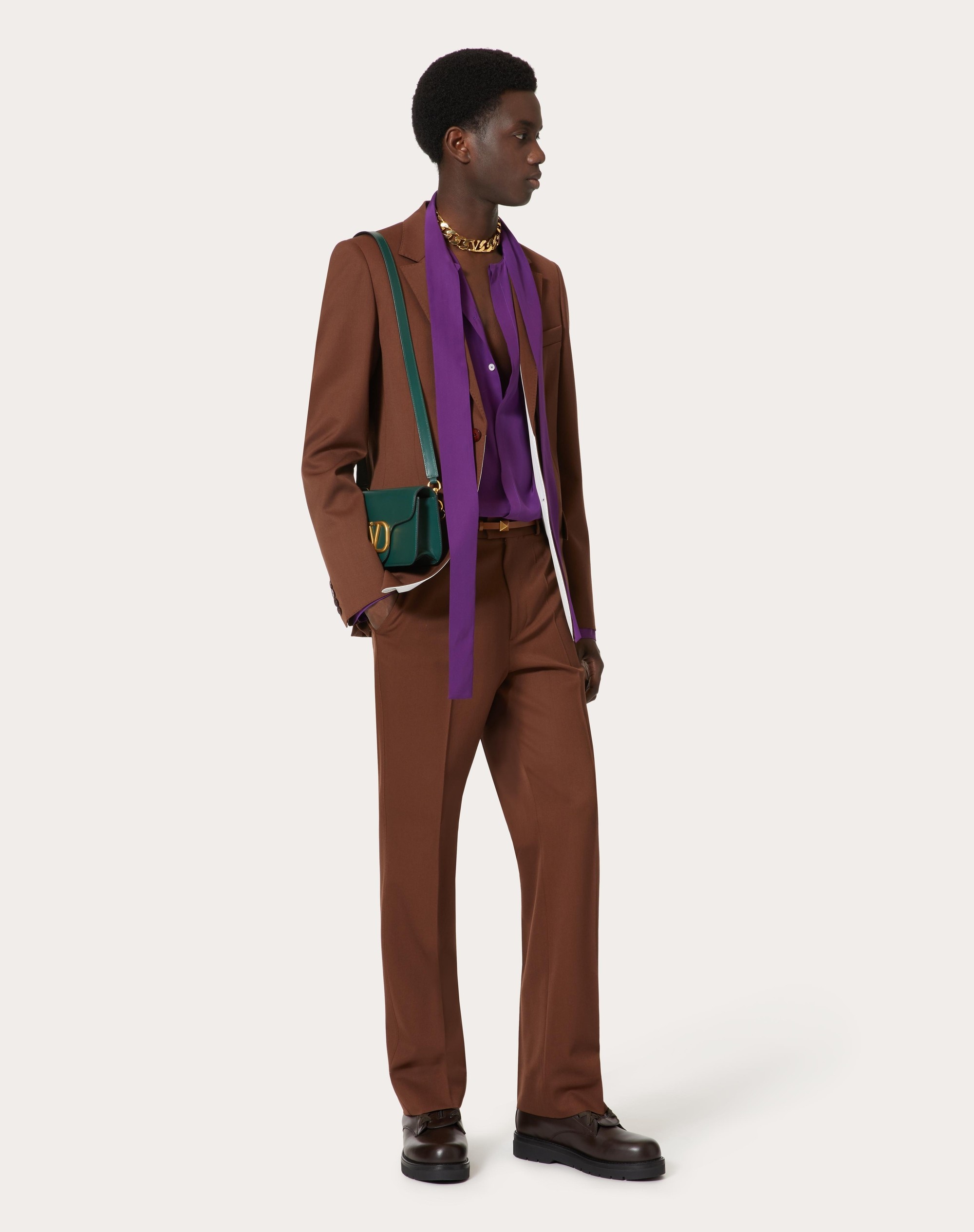WASHED SILK SHIRT WITH NECK TIE - 2
