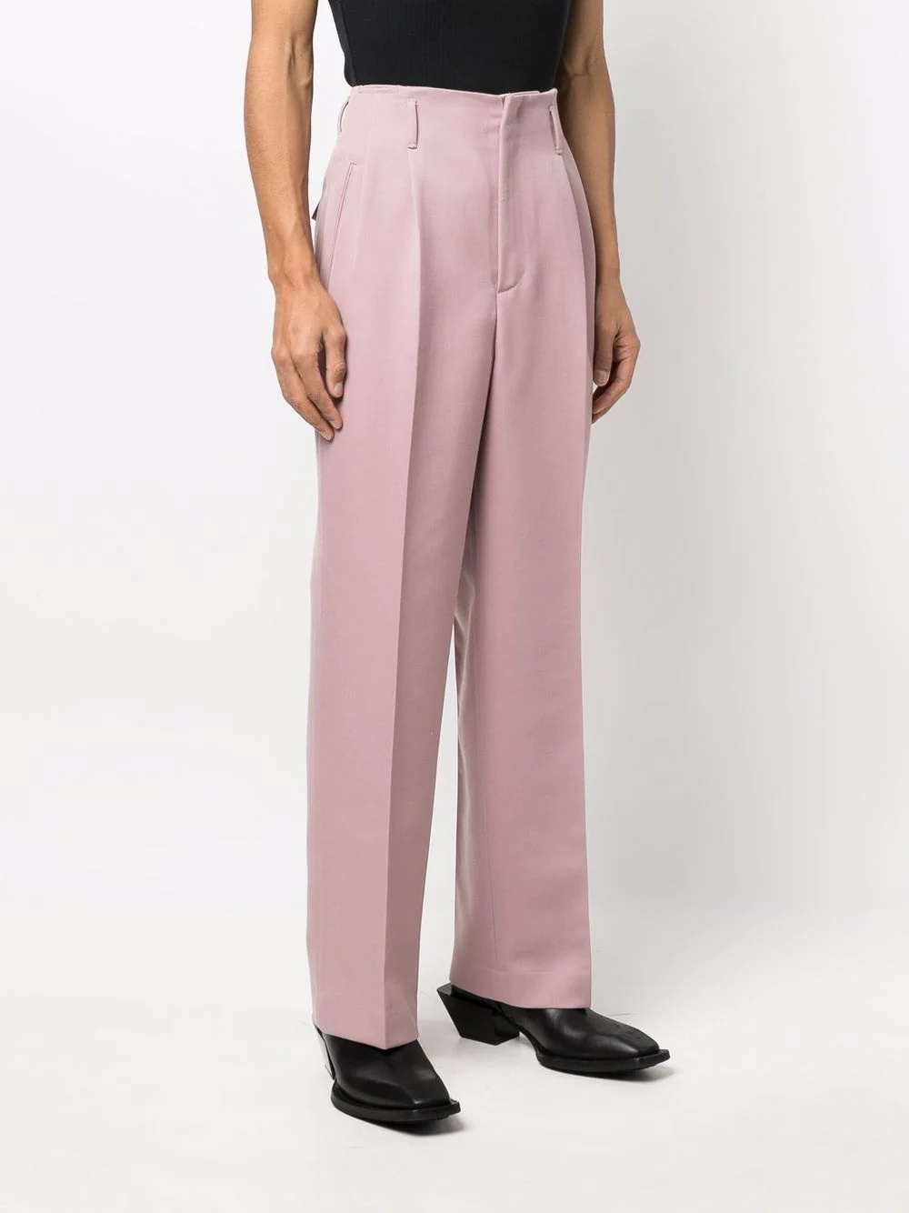 pleated straight-leg trousers - 3