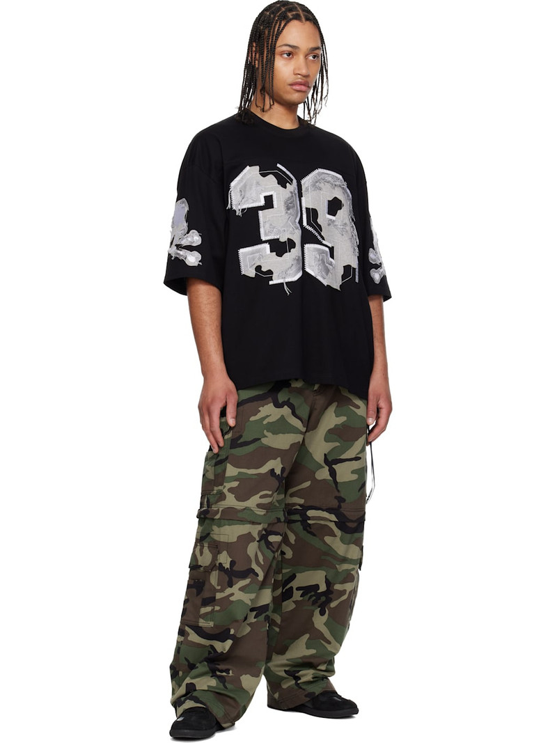 mastermind JAPAN Black '39' Distressed Patch Half Sleeve T-shirt outlook
