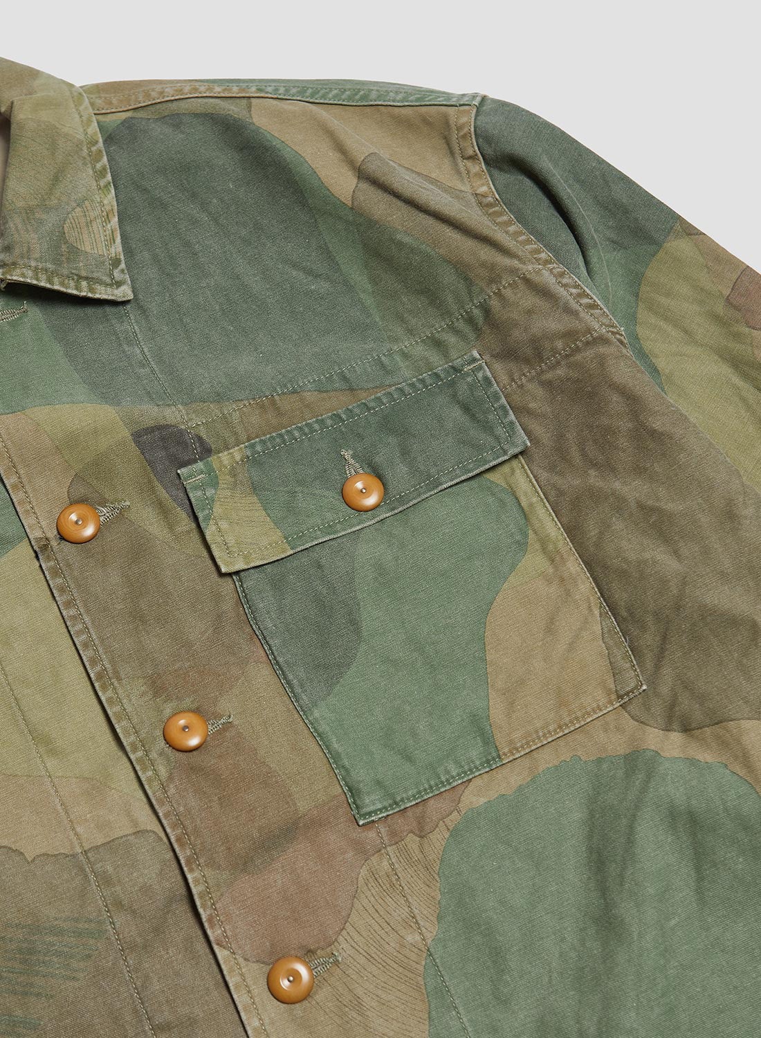 French Work Short Jacket Fade Camo in Green - 4