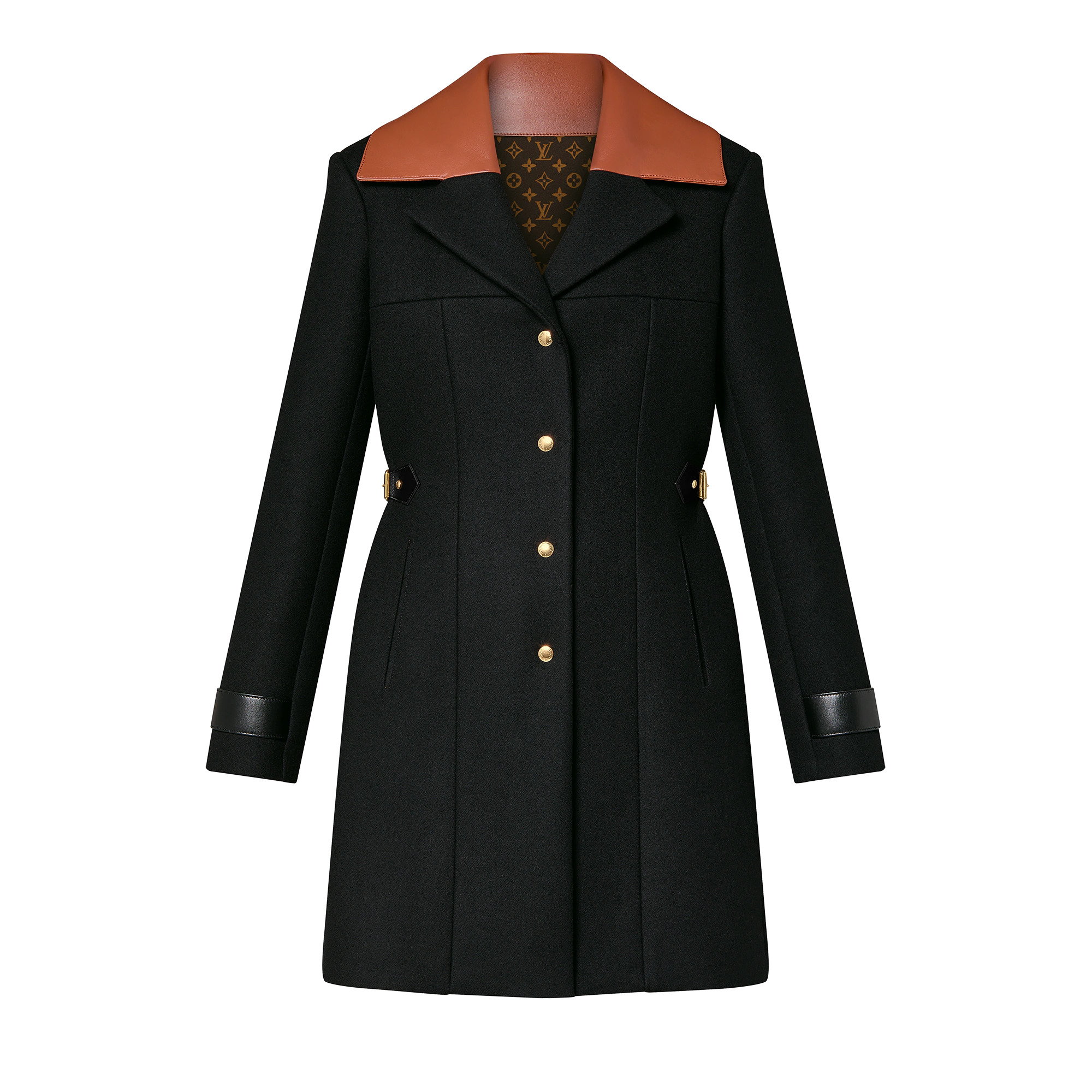 Leather Insert A-Line Coat - 1