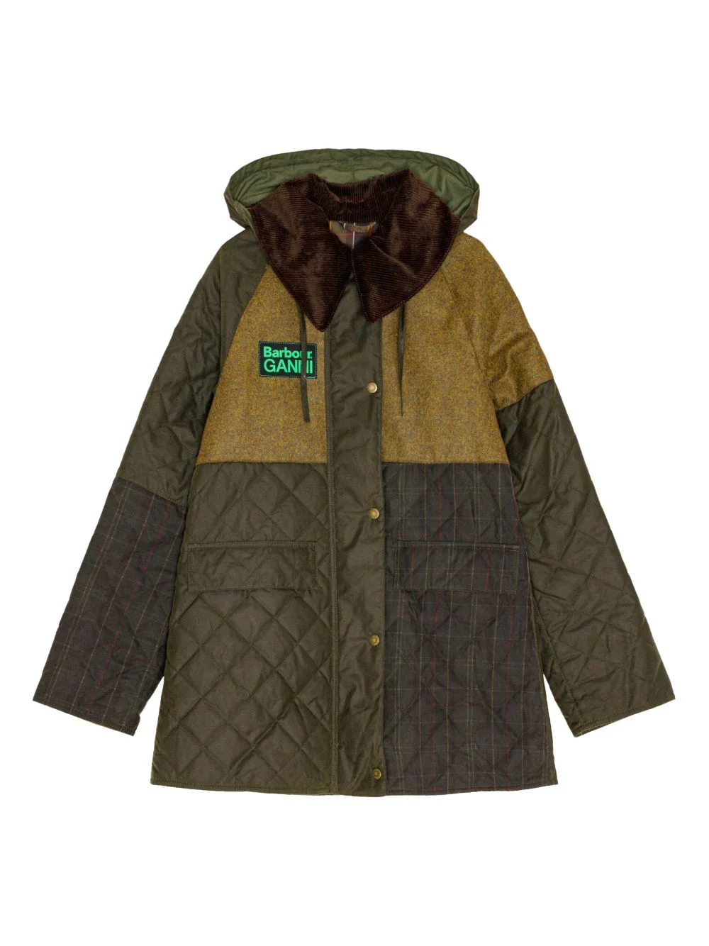 x Barbour hooded quilted coat - 1