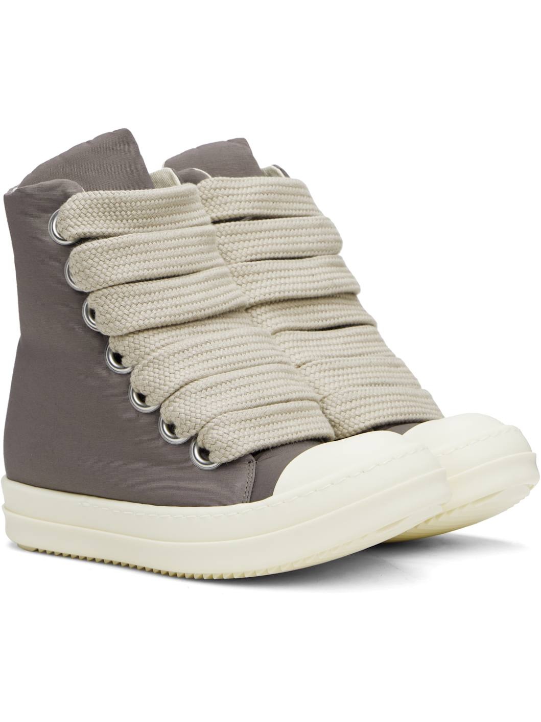 Gray Hollywood Jumbo Lace Puffer Sneaks Sneakers - 4