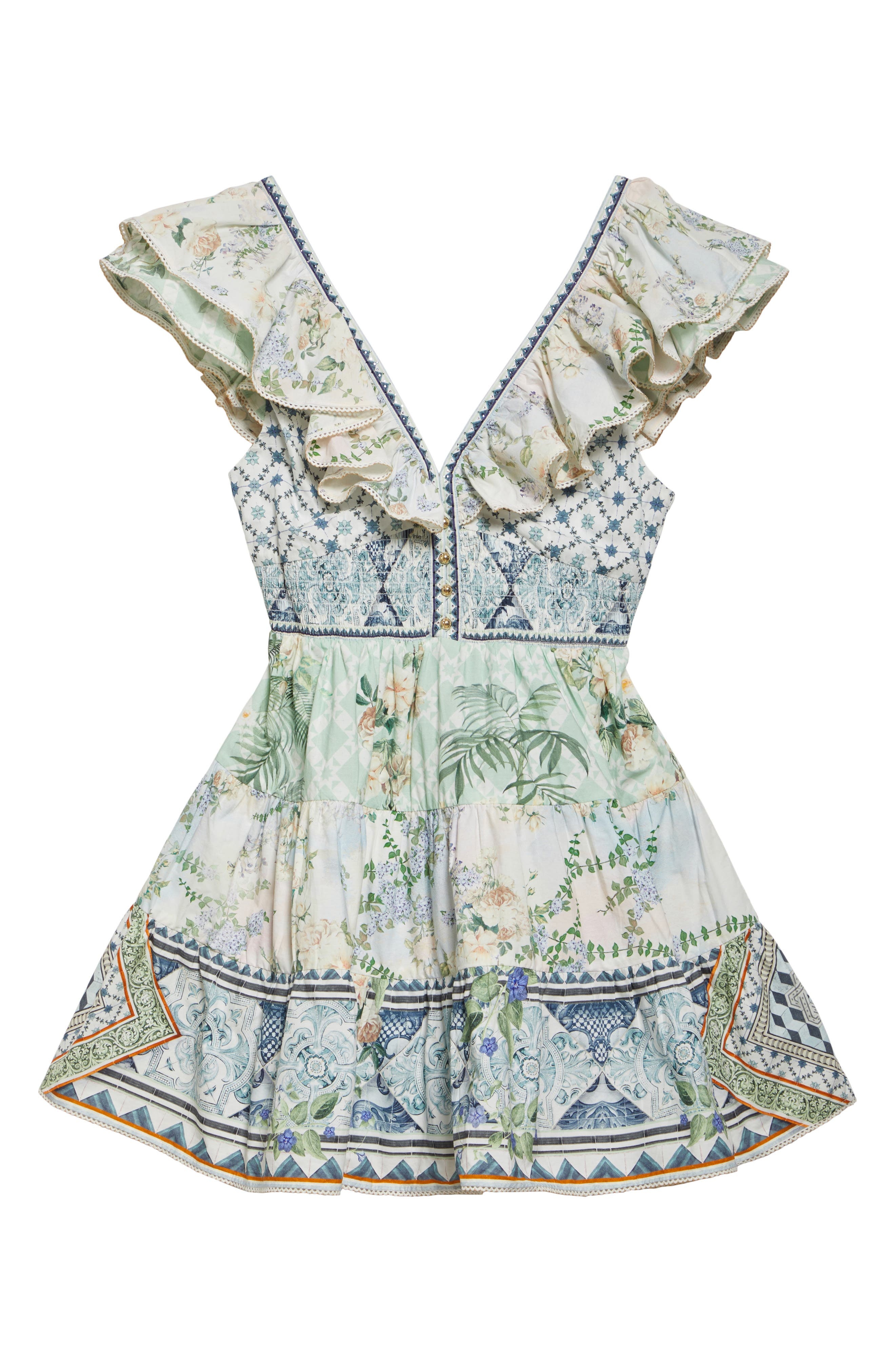 Camilla Tiered Ruffle Organic Cotton Poplin Minidress in Jardim Party at Nordstrom - 5