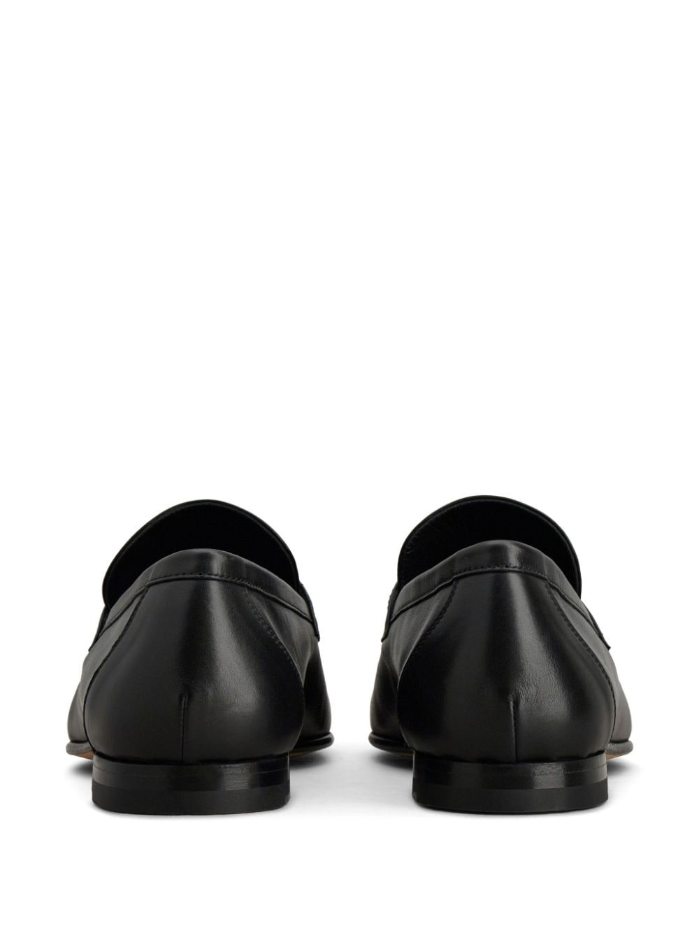 leather logo-patch loafers - 3