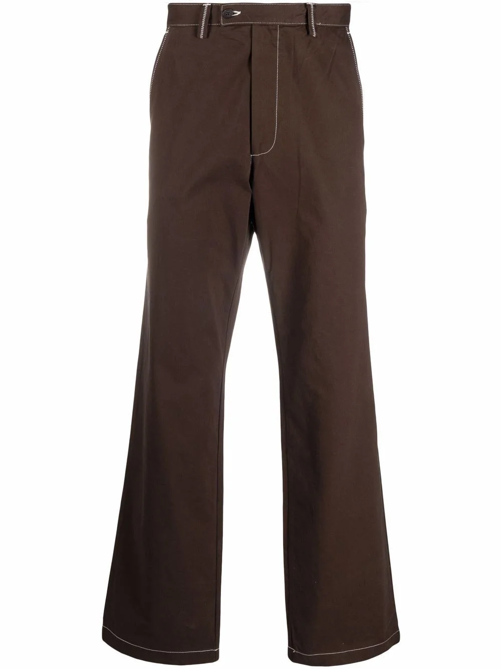 straight-leg organic cotton trousers - 1