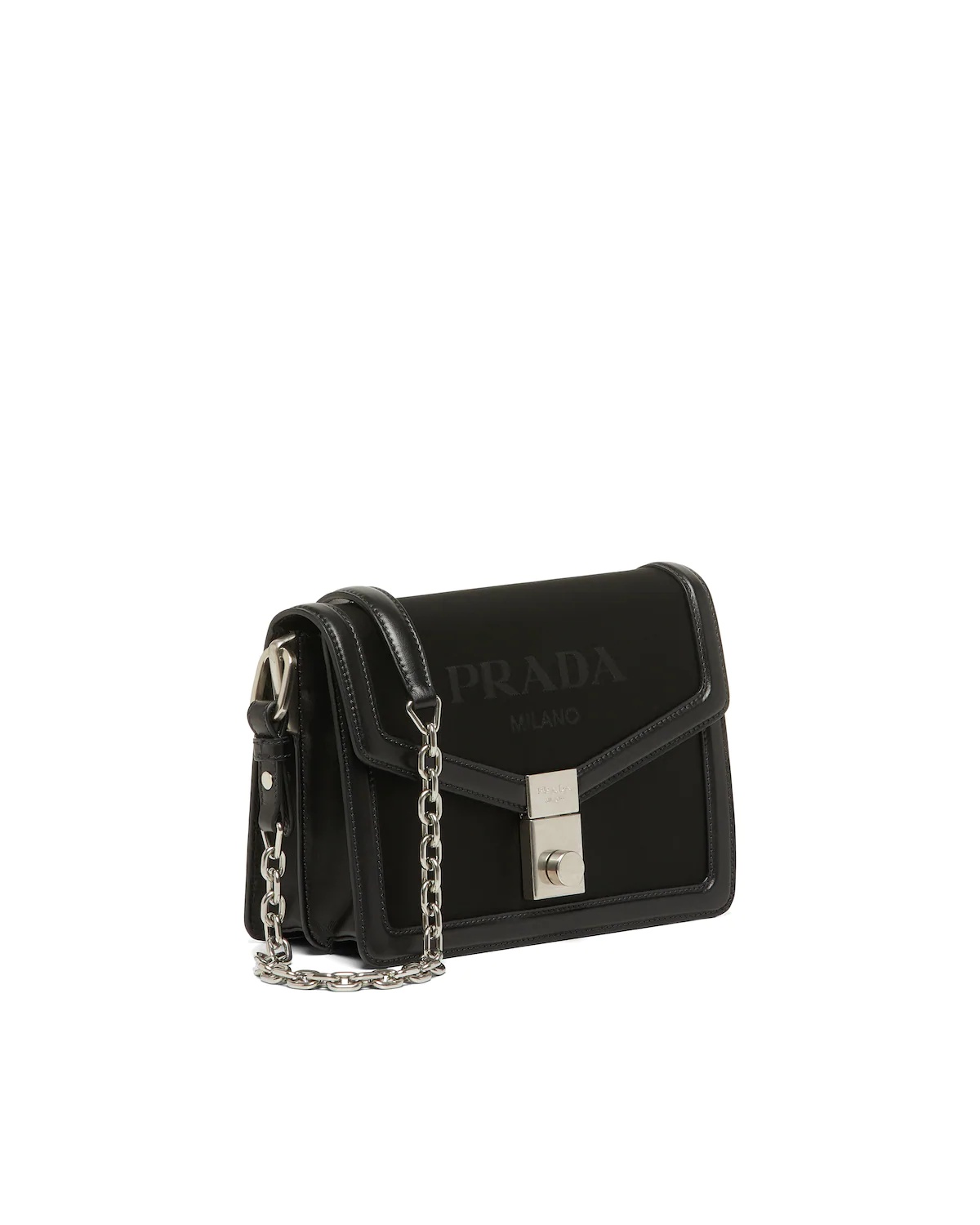 Nylon and leather shoulder bag - 3