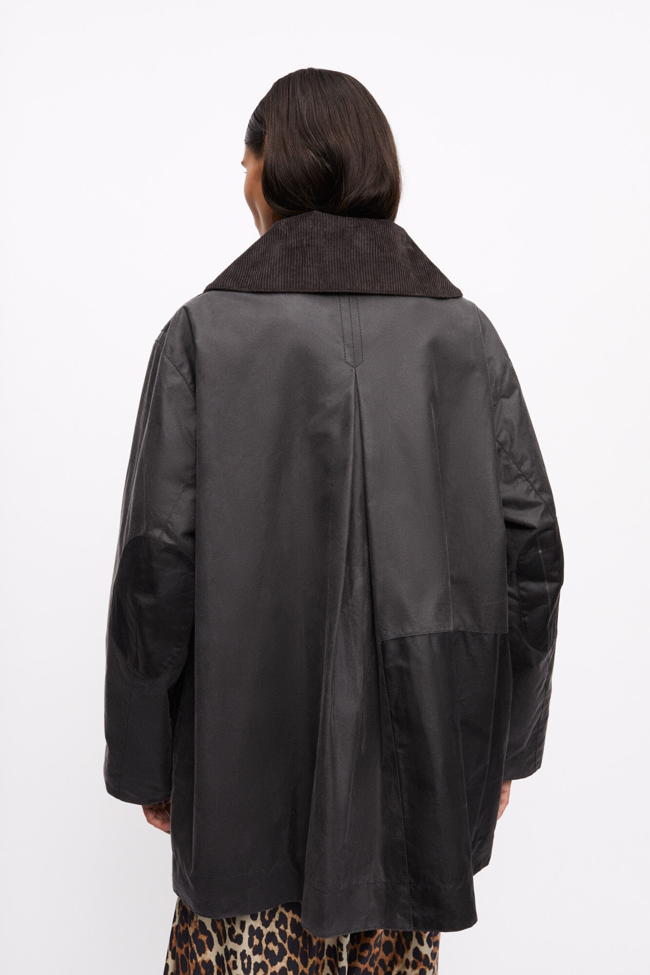 GANNI X BARBOUR WAXED DUFFLE COAT - 4