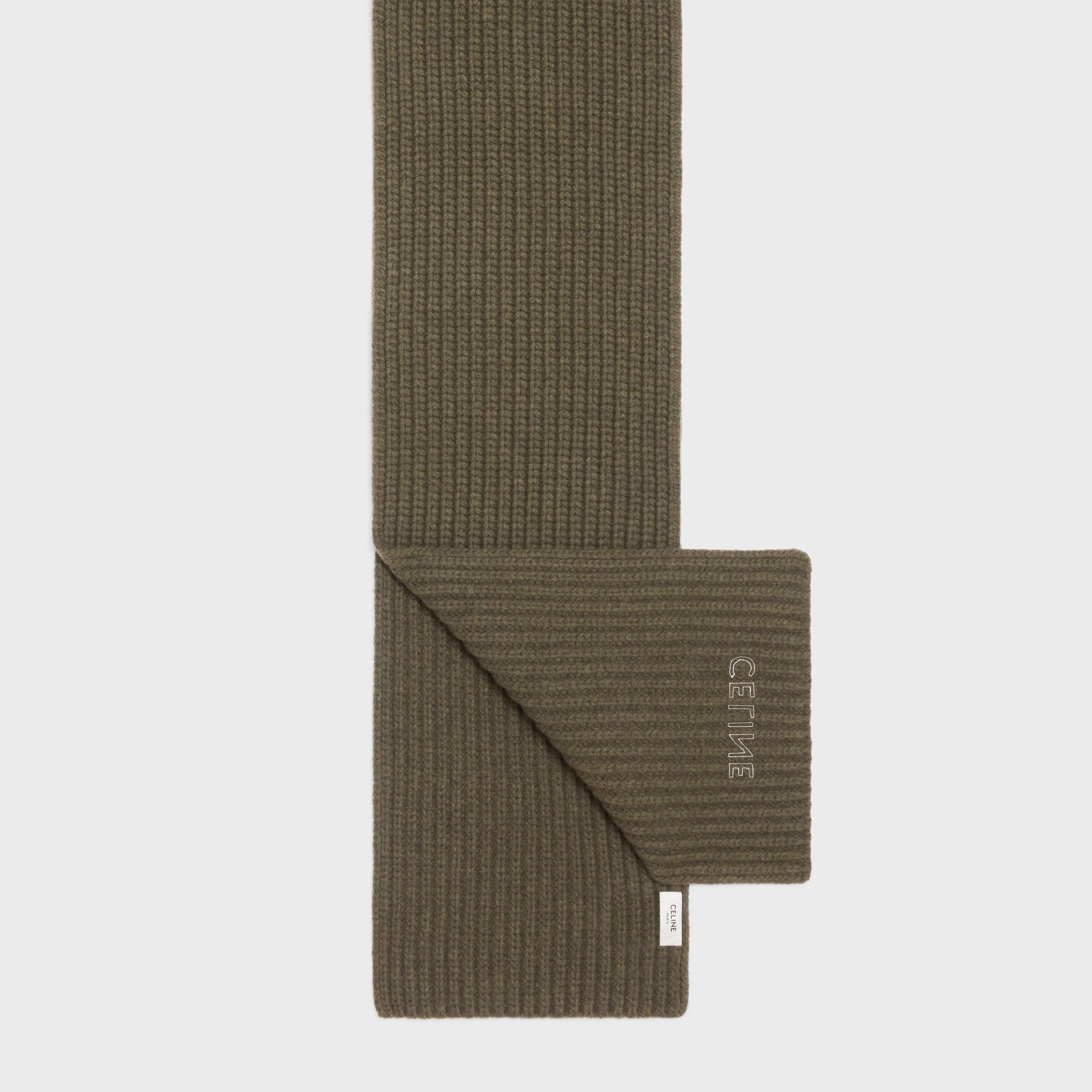 CELINE SCARF IN RIBBED WOOL - 3