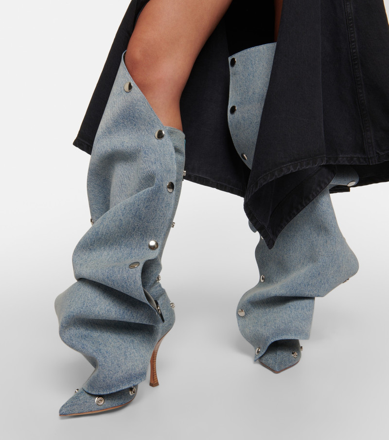 appliqué-detail denim boots 4