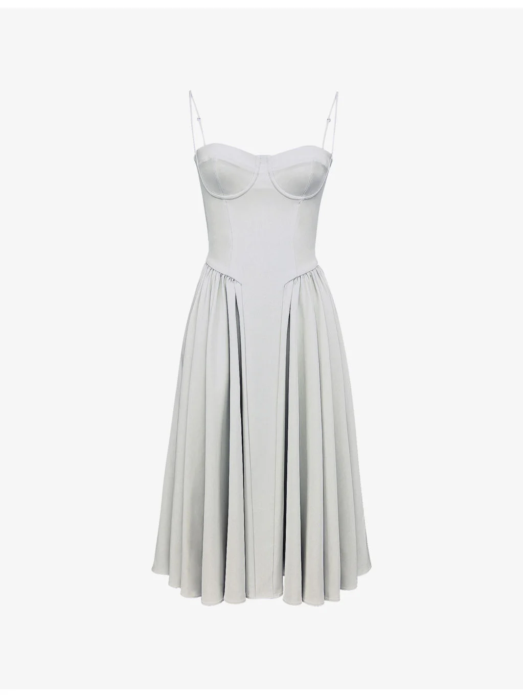 Samaria corseted woven midi dress - 1