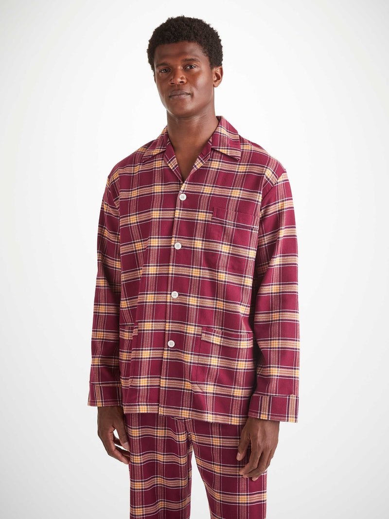 Men's Pajamas Kelburn 48 Brushed Cotton Burgundy - 3
