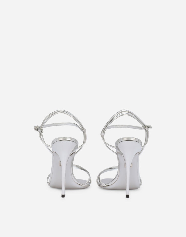 Mirrored-effect calfskin sandals - 3