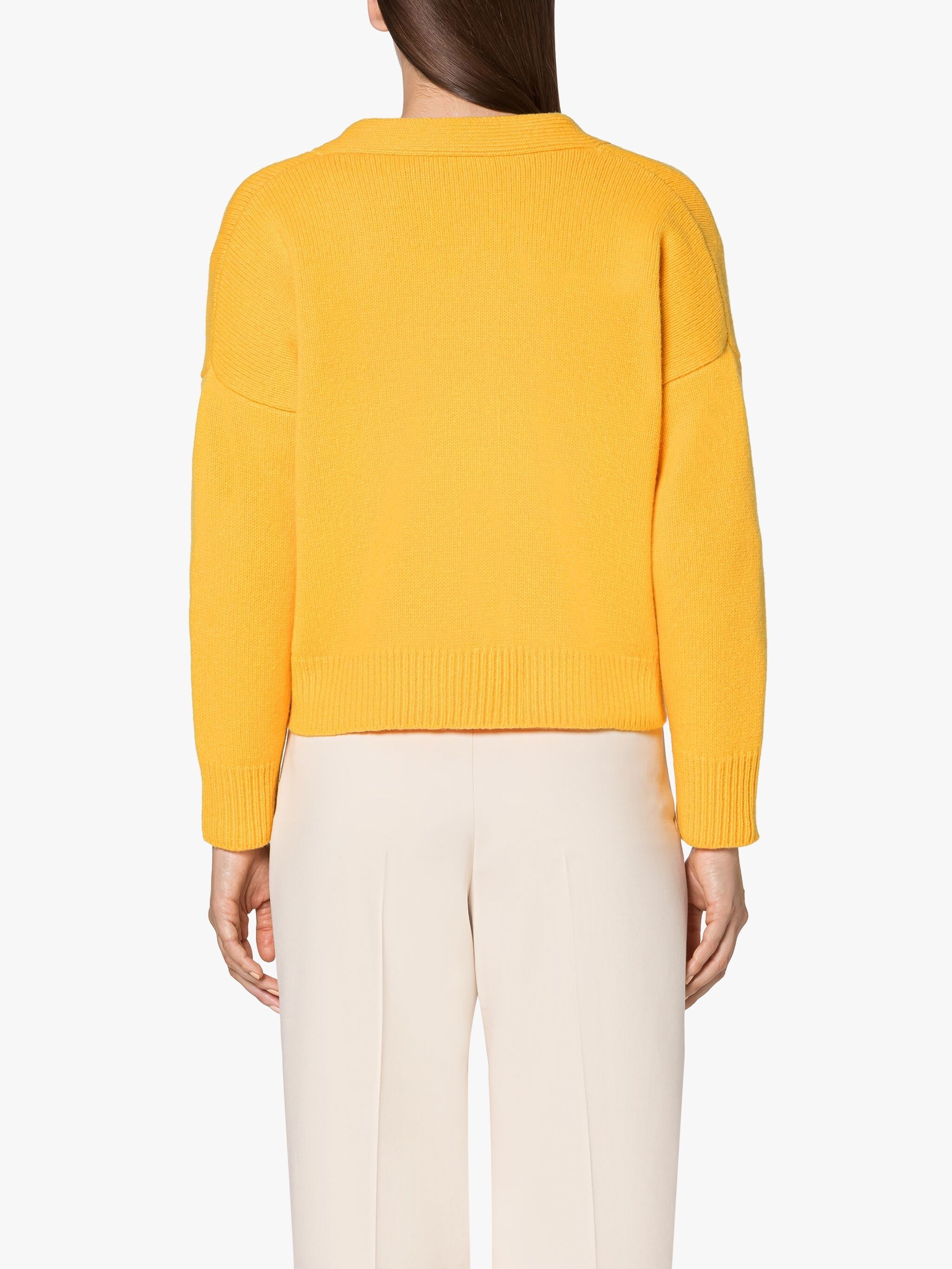 KELLE YELLOW WOOL CARDIGAN - 4