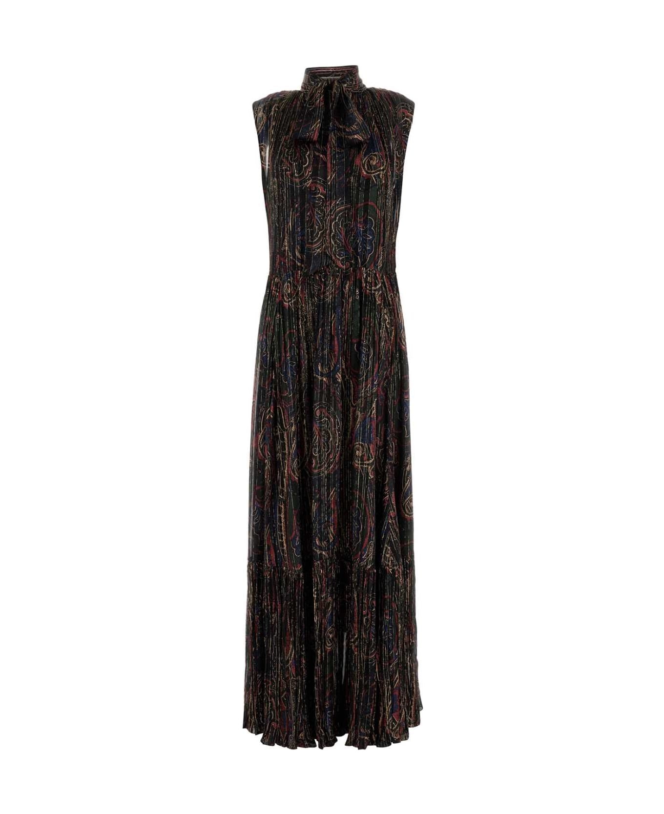 Printed Silk Blend Long Dress - 2