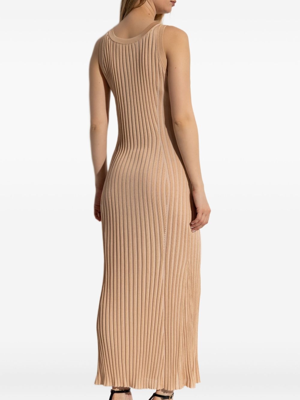 ribbed button-down midi dress - 4