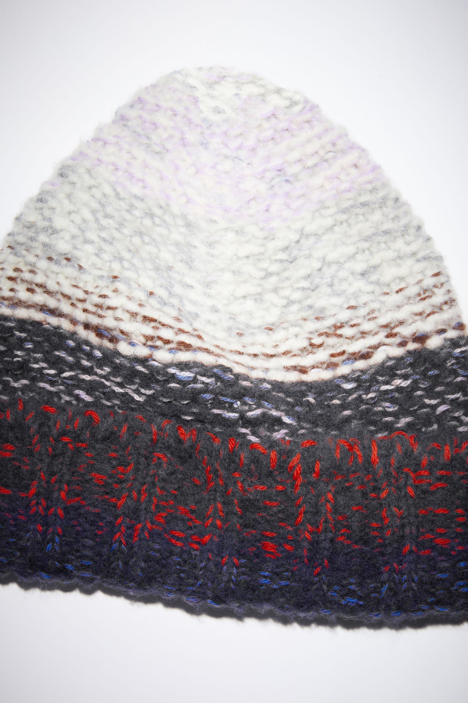 Twisted stripe wool beanie - Dark grey/multi - 4